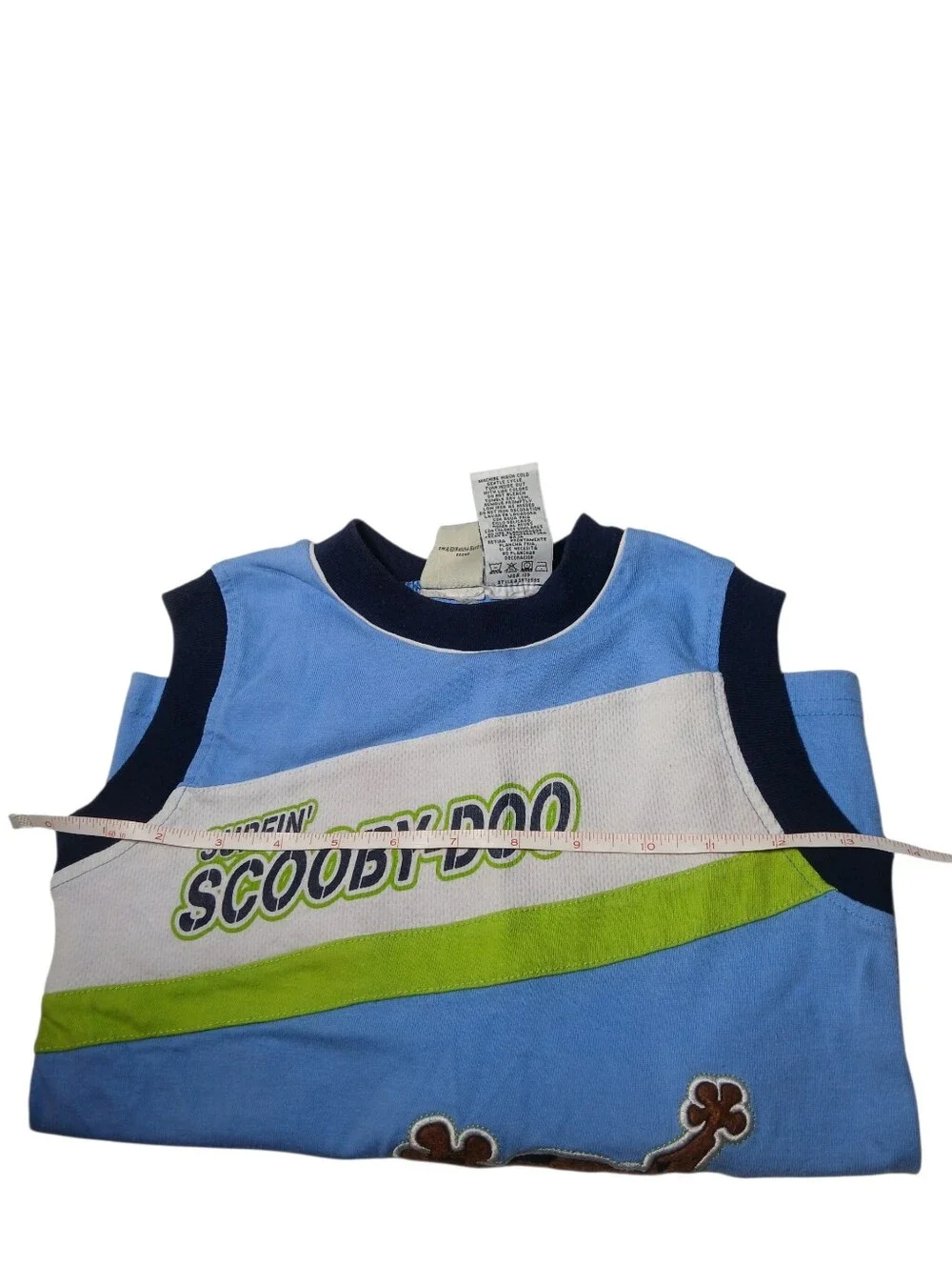 Vintage Scooby-Doo Blue Boys Embroidered Tank Top Shirt Size 6